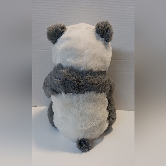 HugFun 12" Gray White Panda Bear Soft Cuddly Plush Stuffed Animal Toy - Picture 3 of 8